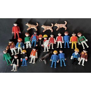 Vintage 1974 Geobra Playmobile Figures And animals Set‎